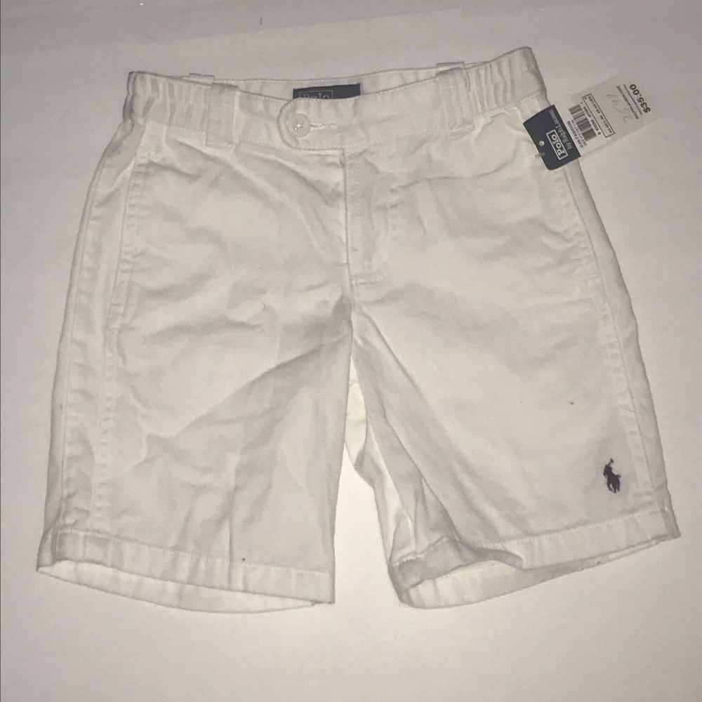 Kids polo shorts size 5 color white